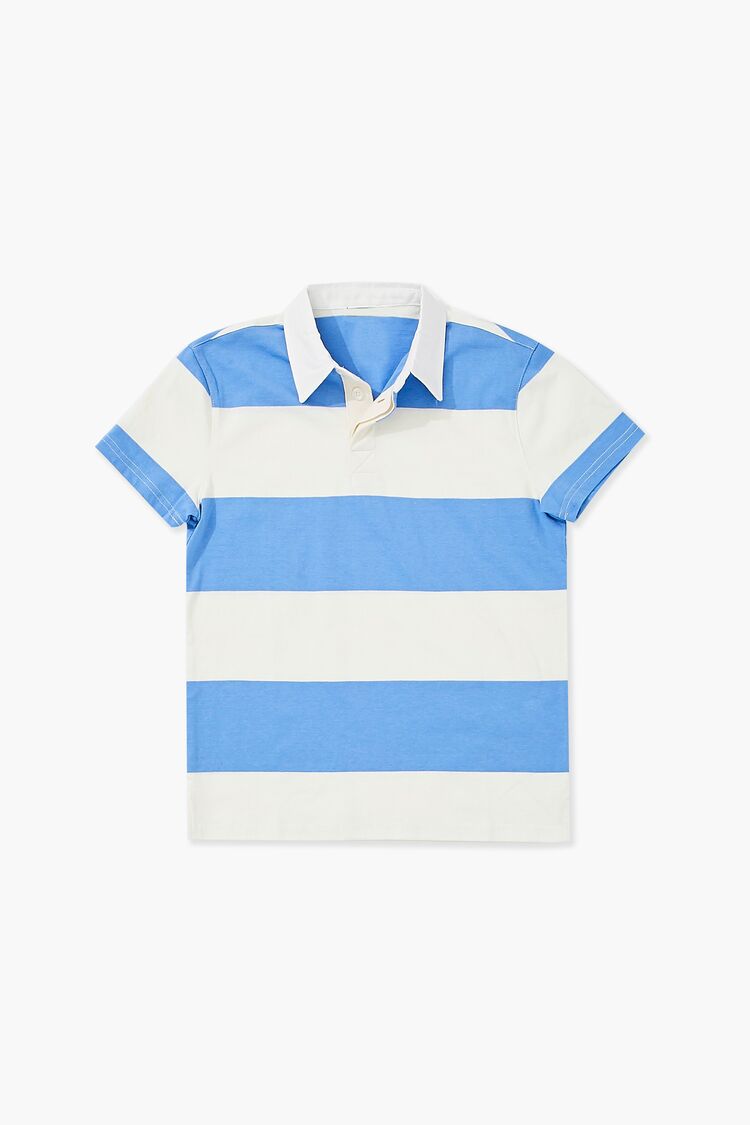 Forever 21 Kids Striped Rugby Shirt (Girls + Boys) Blue/White