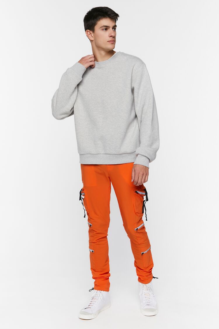 Forever 21 Men's Toggle Drawstring Cargo Joggers Orange