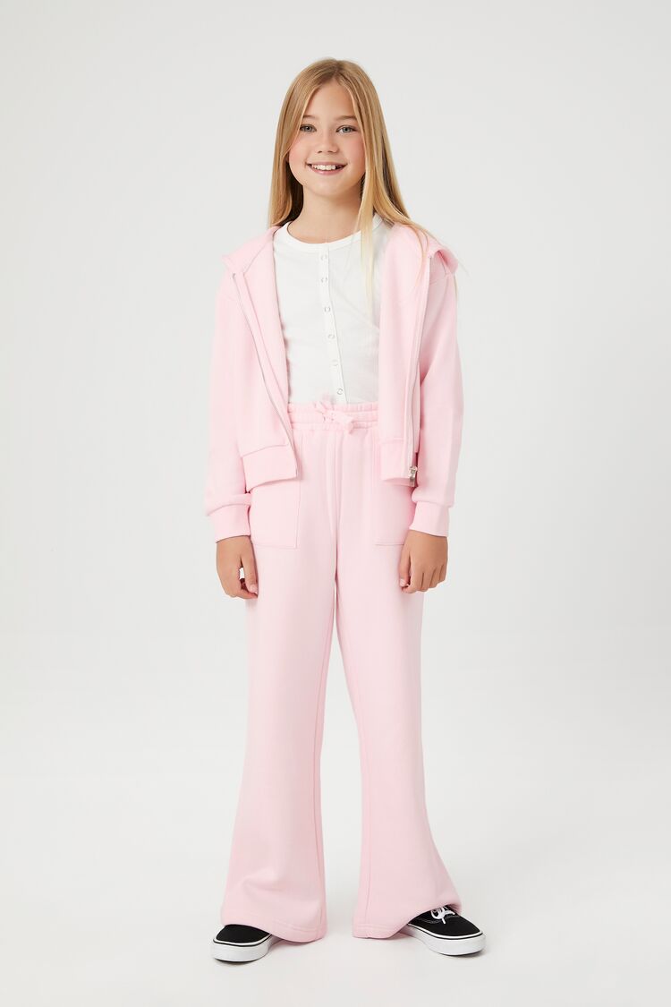 Forever 21 Girls Fleece Straight-Leg Pants (Kids) Pink