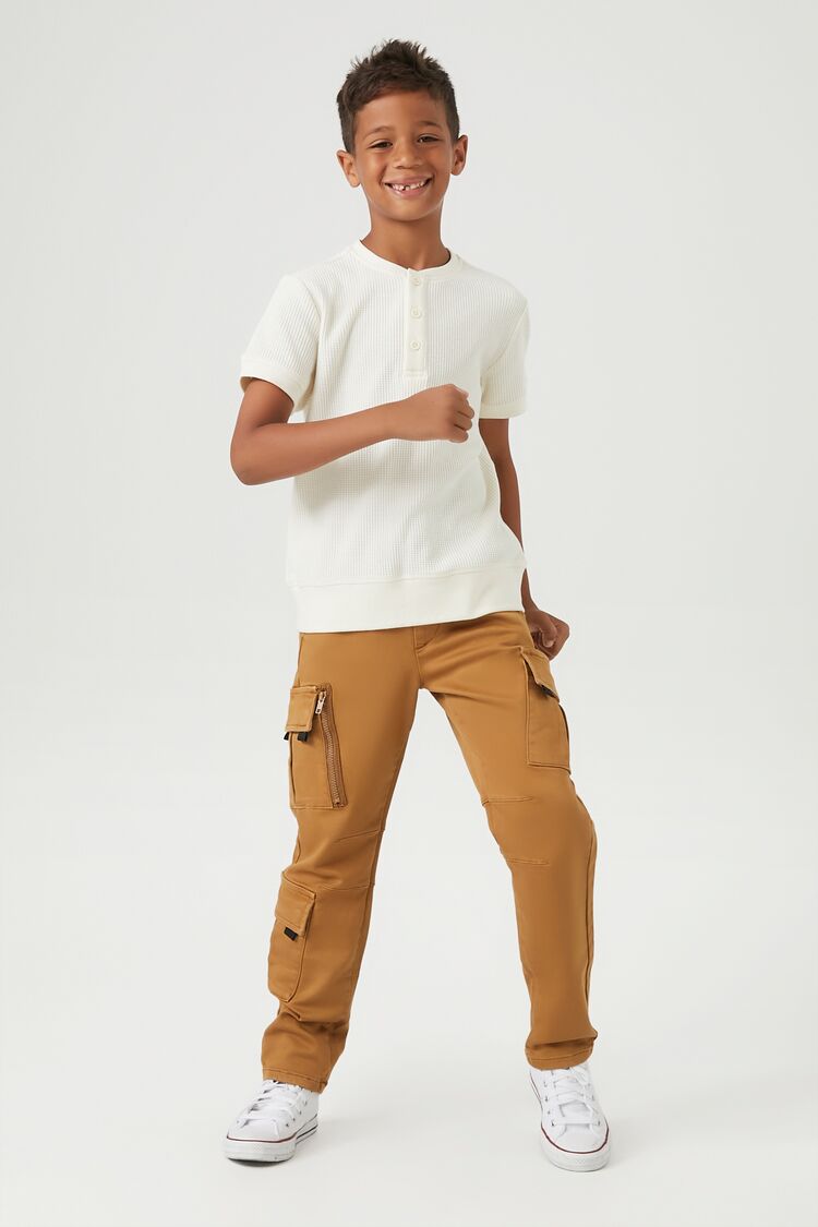Forever 21 Kids Cargo Drawstring Joggers (Girls + Boys) Camel