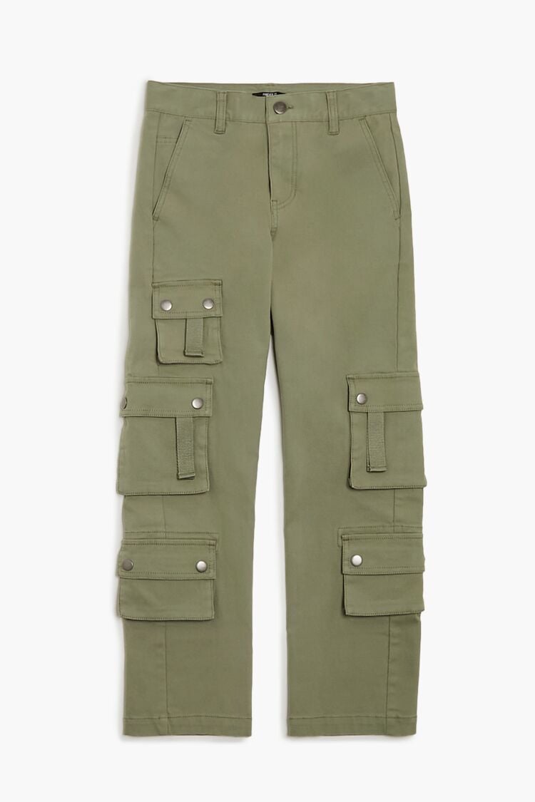 Forever 21 Kids Straight-Leg Cargo Pants (Girls + Boys) Sage