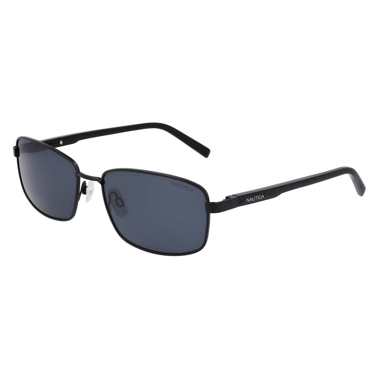 Nautica Men's Logo Rectangle Sunglasses Black Onyx