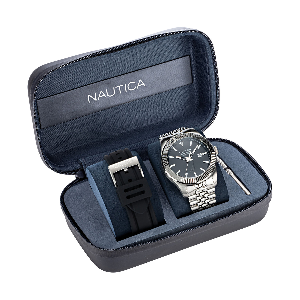 Nautica Men's 3-Hand Watch Box Set Multi