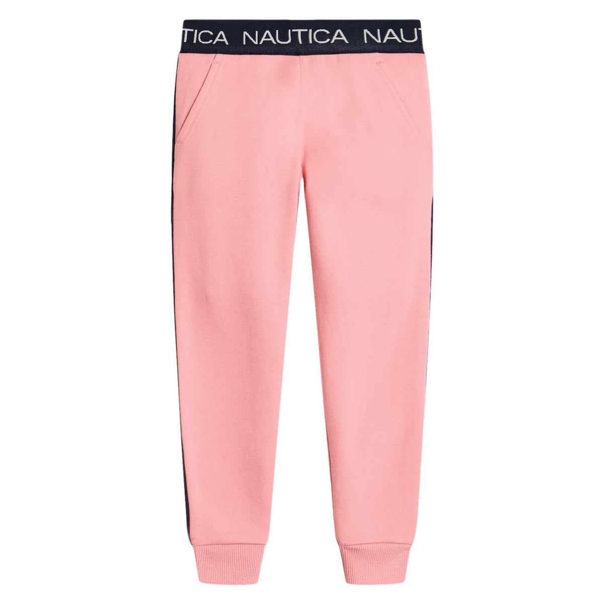 Nautica Little Girls' Side-Stripe Fleece Jogger (4-6X) Deep Fuschia