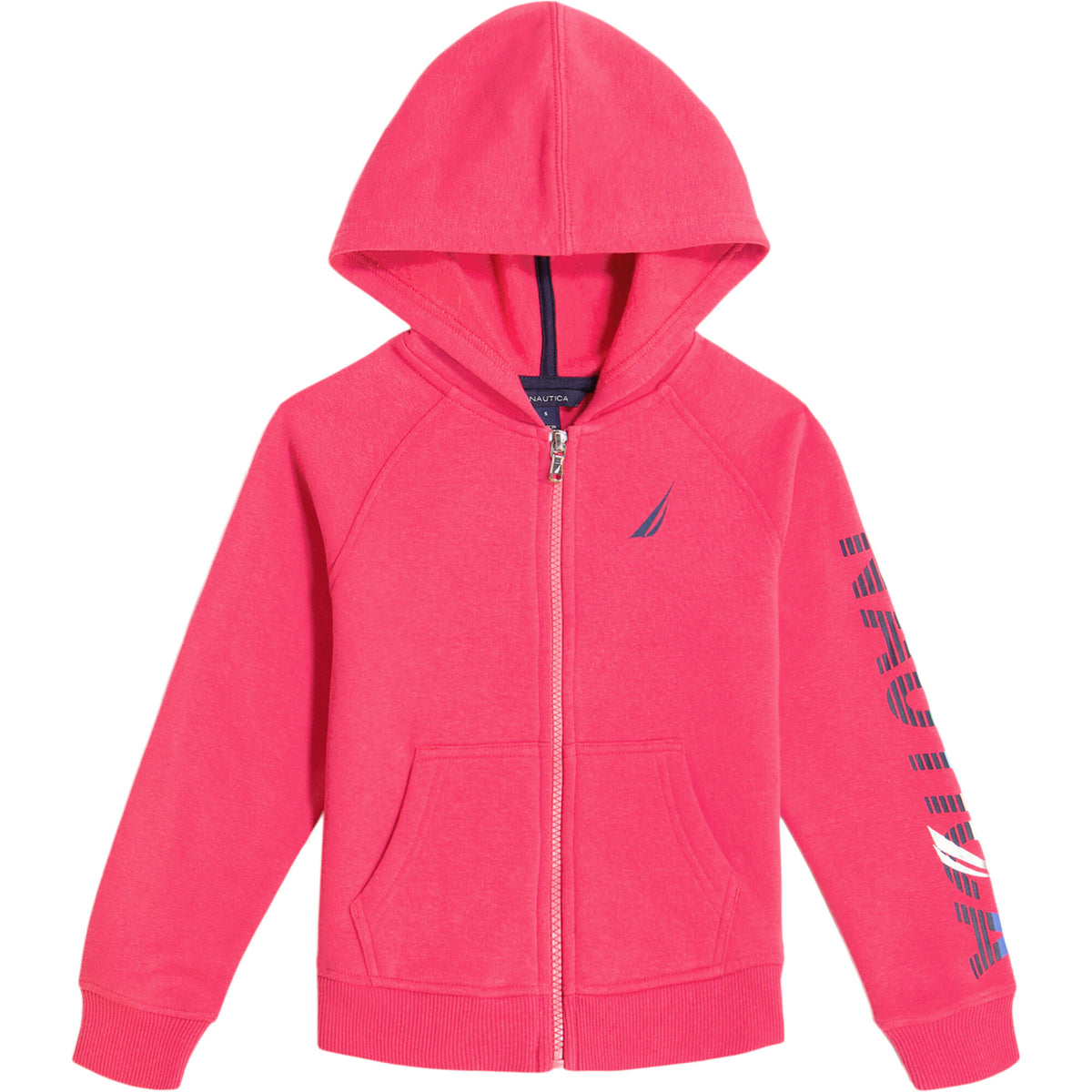 Nautica Toddler Girls' Logo Sleeve Full-Zip Hoodie (2T-4T) Dark Acacia