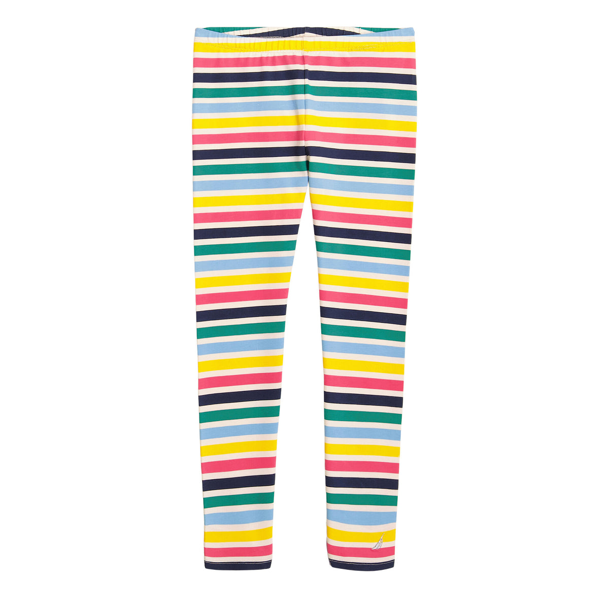Nautica Little Girls' Roadmap Striped Legging (4-6X) White Cap