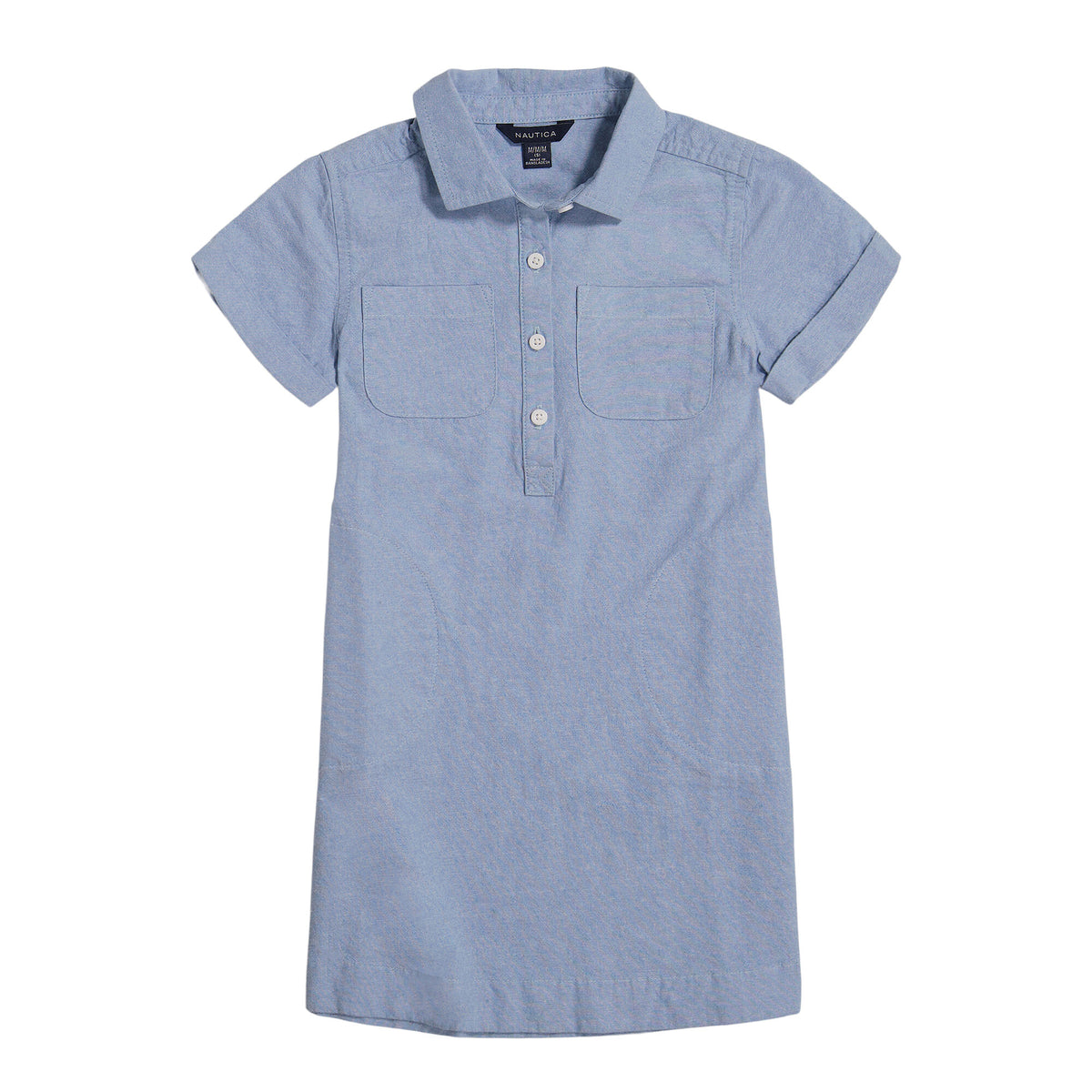 Nautica Little Girls' Chambray Shirt Dress (4-6X) Nite Sea Heather