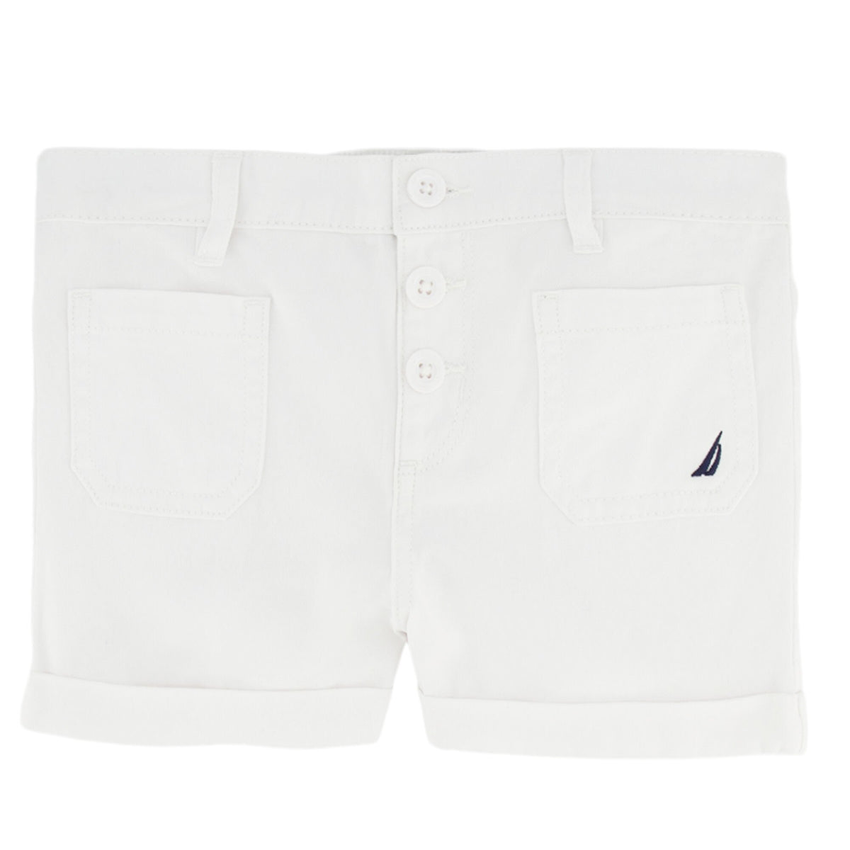Nautica Girls' Cuffed Pull-On Short (7-16) Antique White Wash