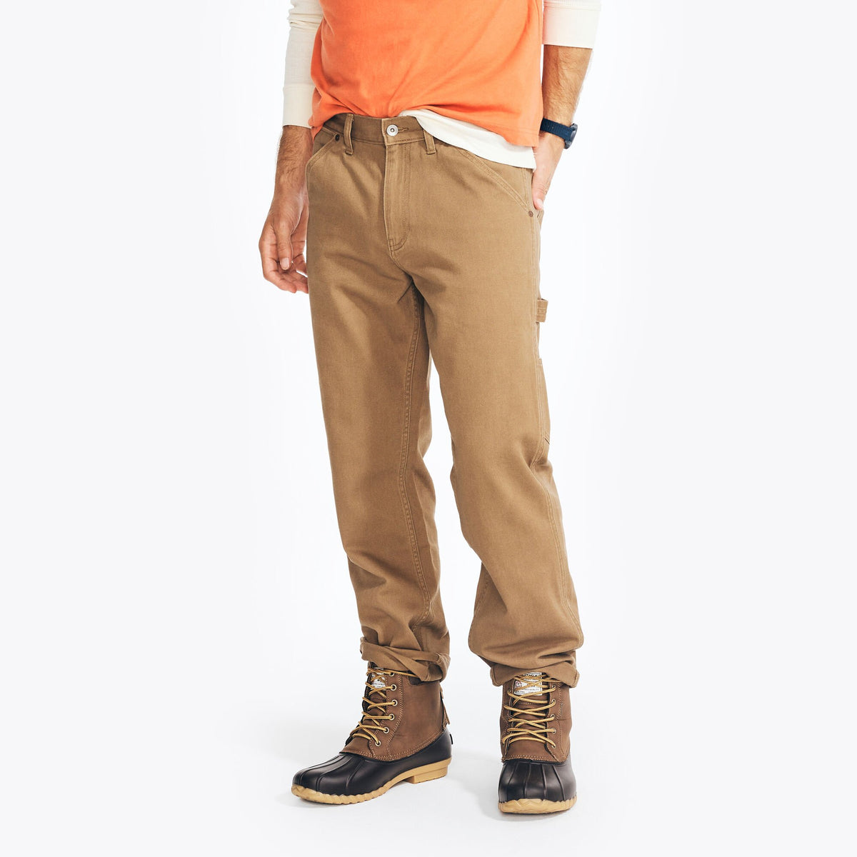 Nautica Men's Nautica Jeans Co. Relaxed Fit Carpenter Denim Oyster Brown