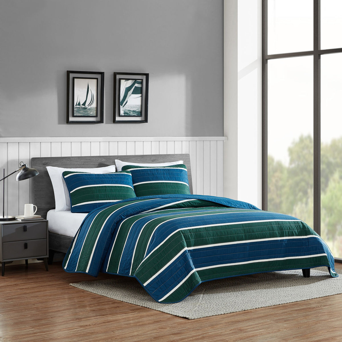 Nautica Knots Cove Navy Twin Reversible Quilt & Sham Set Bali Bliss