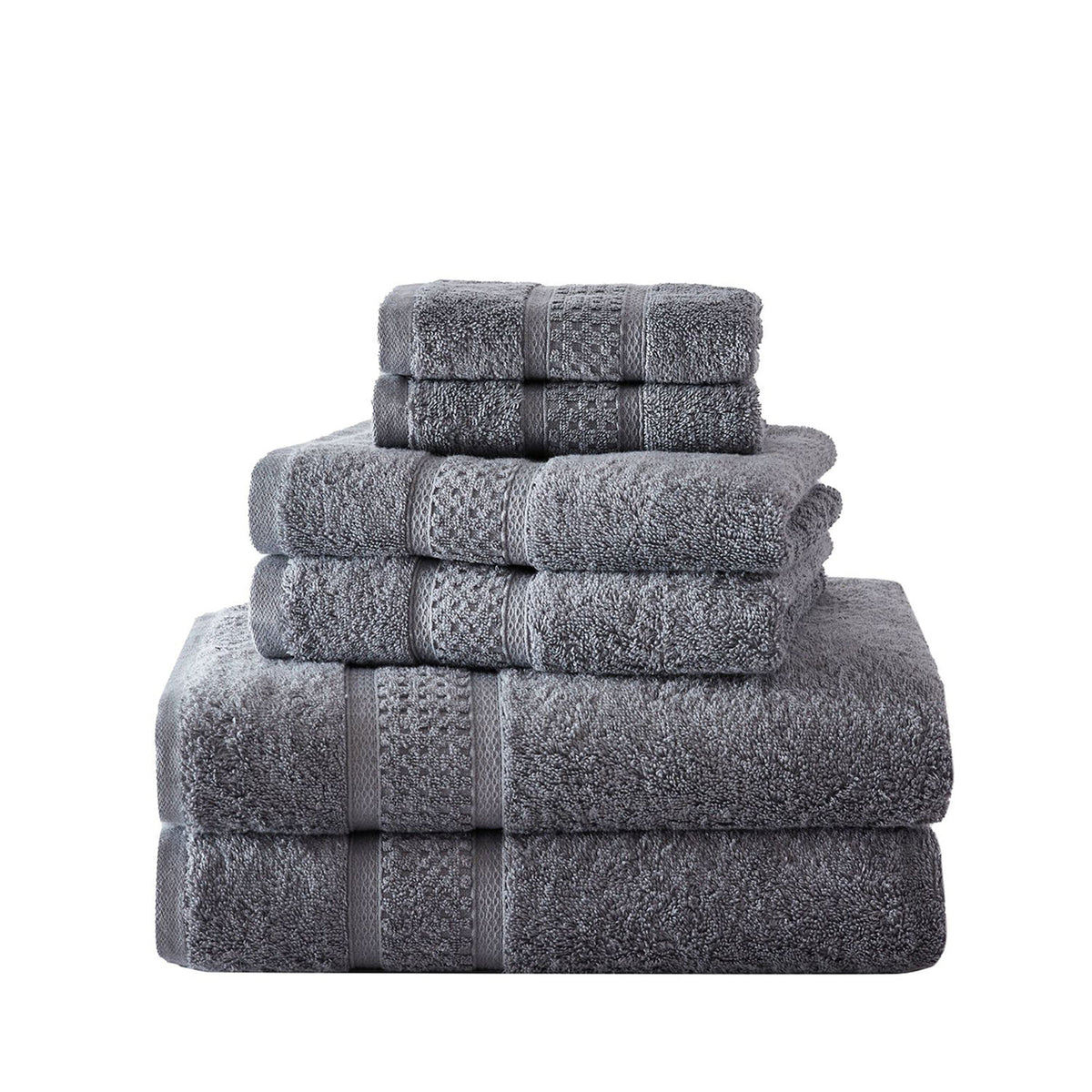 Nautica Oceane Grey 6-Piece Antibacterial Towel Set Multi
