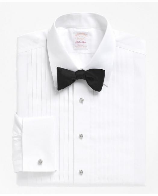 Brooks Brothers Men's Non-Iron Madison Fit Golden Fleece Tuxedo Shirt White