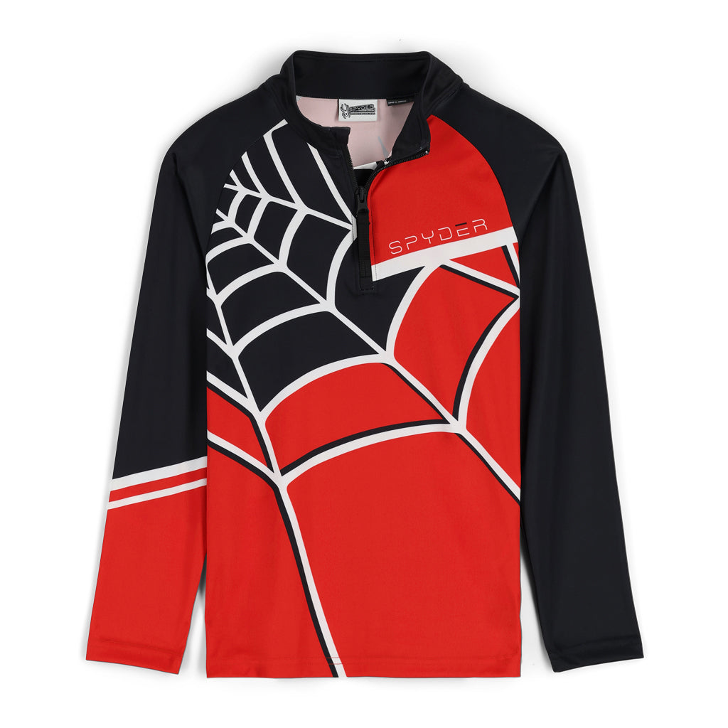 Spyder Web Half Zip T-Neck Red