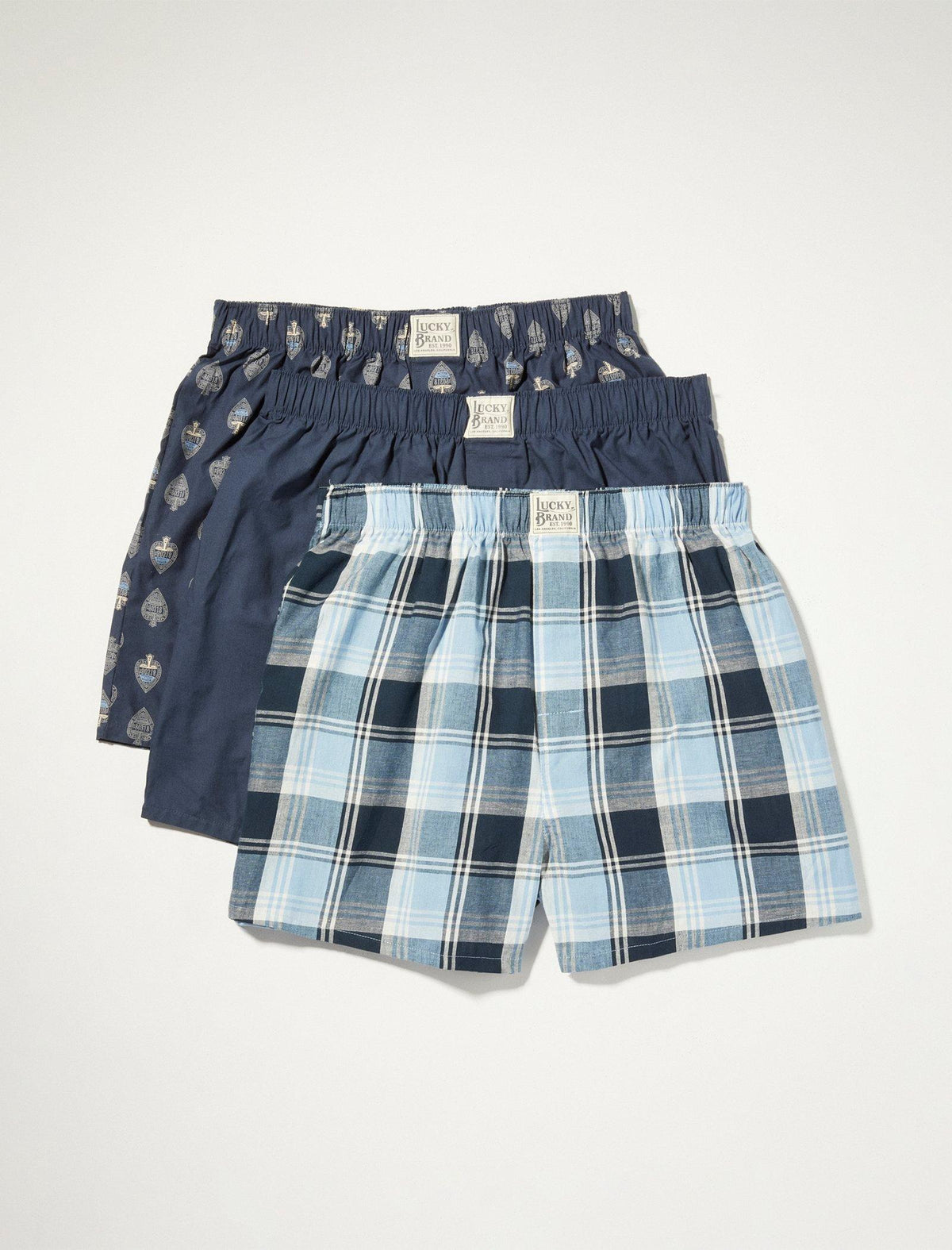 Lucky Brand 3 Pack Woven Boxer Multi