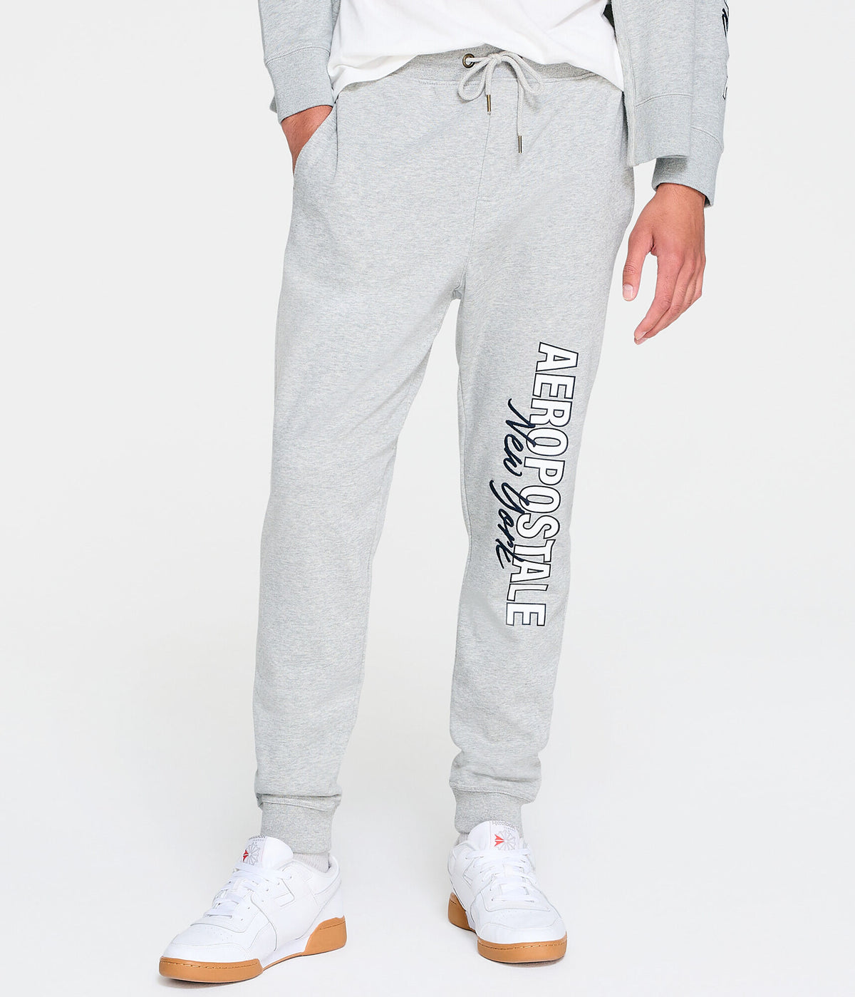 Aeropostale Mens' Aeropostale New York Heritage Jogger Sweatpants - Grey - Size XXL - Polyester - Teen Fashion & Clothing Light Heather Grey