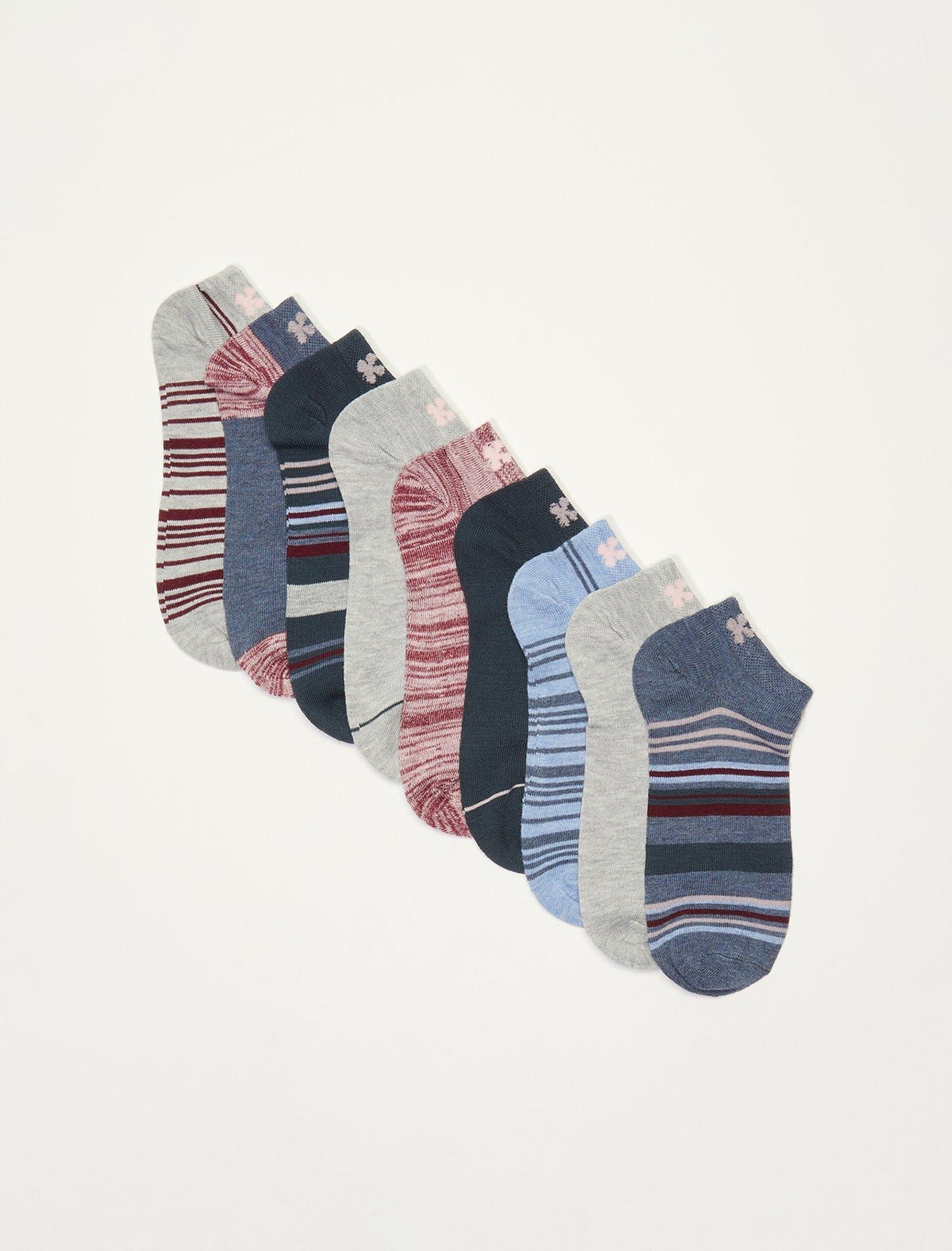 Lucky Brand 9 Pack Multi Stripe Sock Pack Navy
