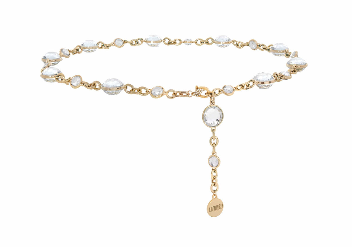 Judith Leiber Couture Jeweled Belt Champagne