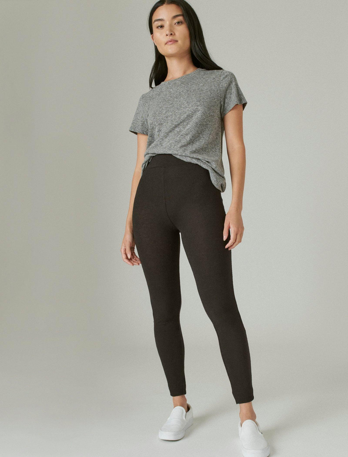Lucky Brand Cloud Jersey Ribbed Legging Jet Black