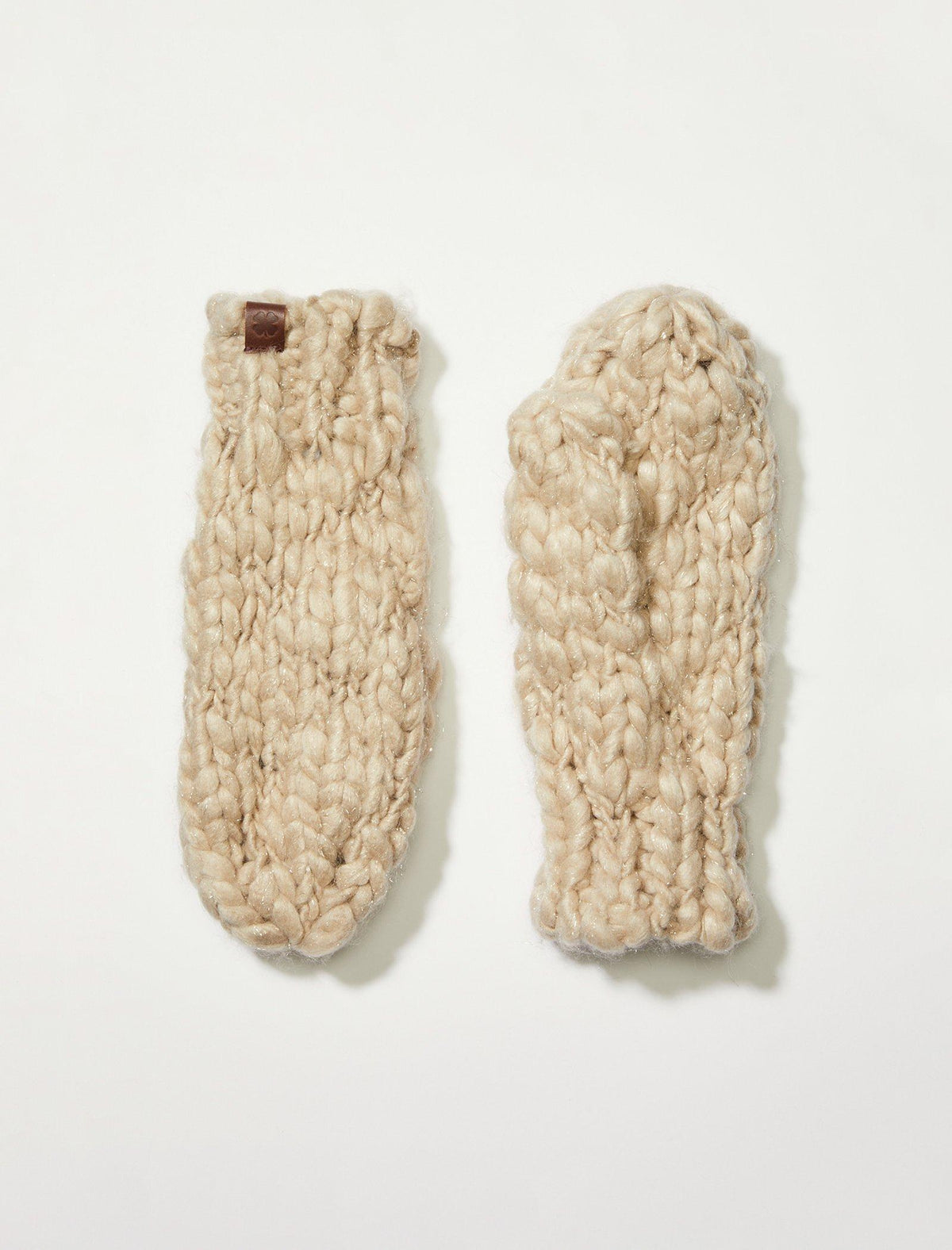 Lucky Brand Cozy Knit Mittens Cream