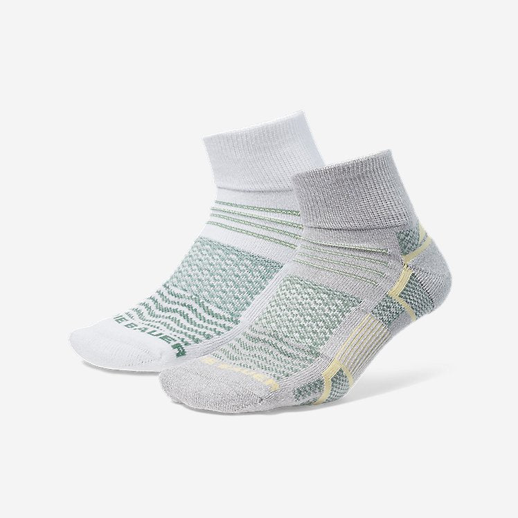 Eddie Bauer Women's Active Pro COOLMAX Quarter Socks - 2 Pack - Stream