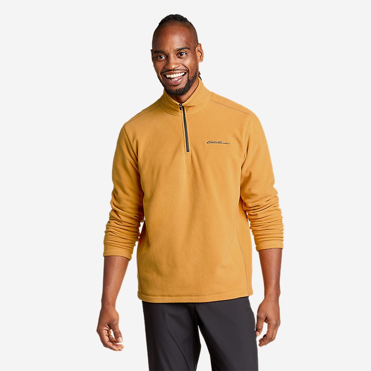 Eddie Bauer Men's Quest Fleece Sweater 1/4-Zip Pullover - Yellow