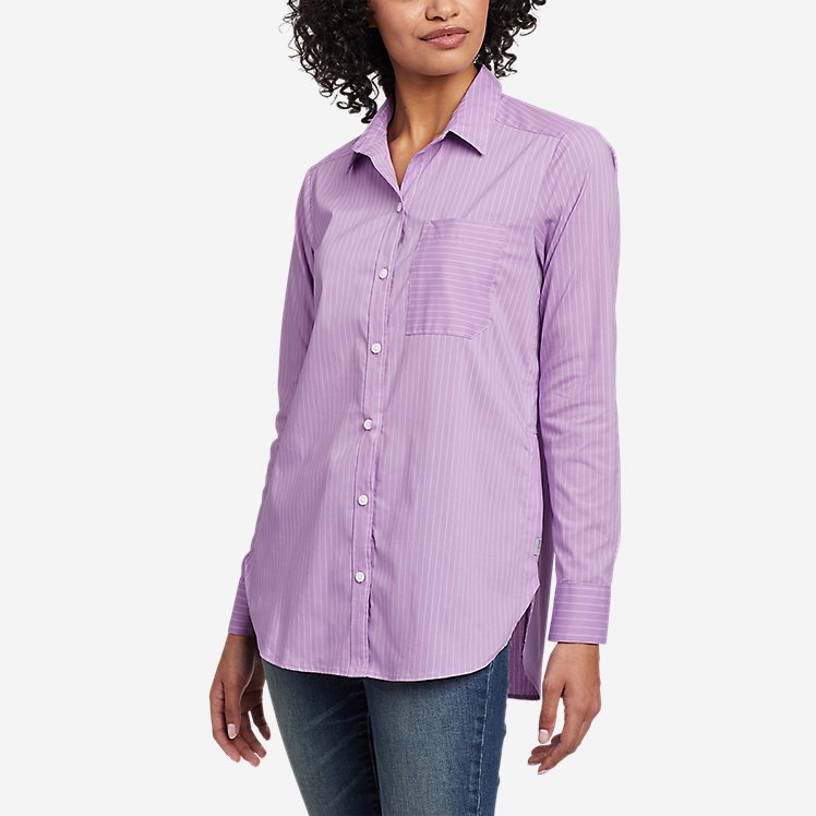 Eddie Bauer Women's On The Go Long-Sleeve Shirt - Hyacinth