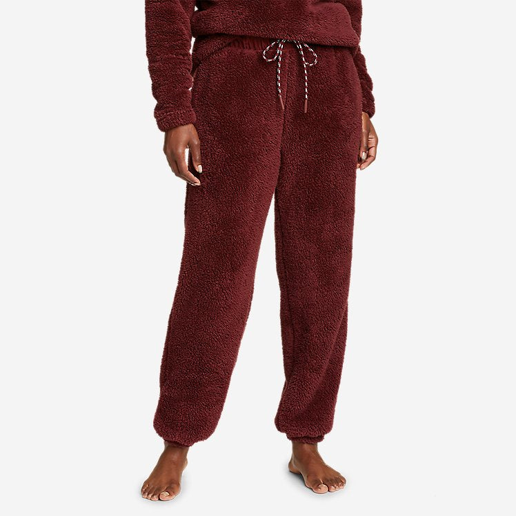 Eddie Bauer Women's Quest Plush Fleece Sweatpants- Dusty Red