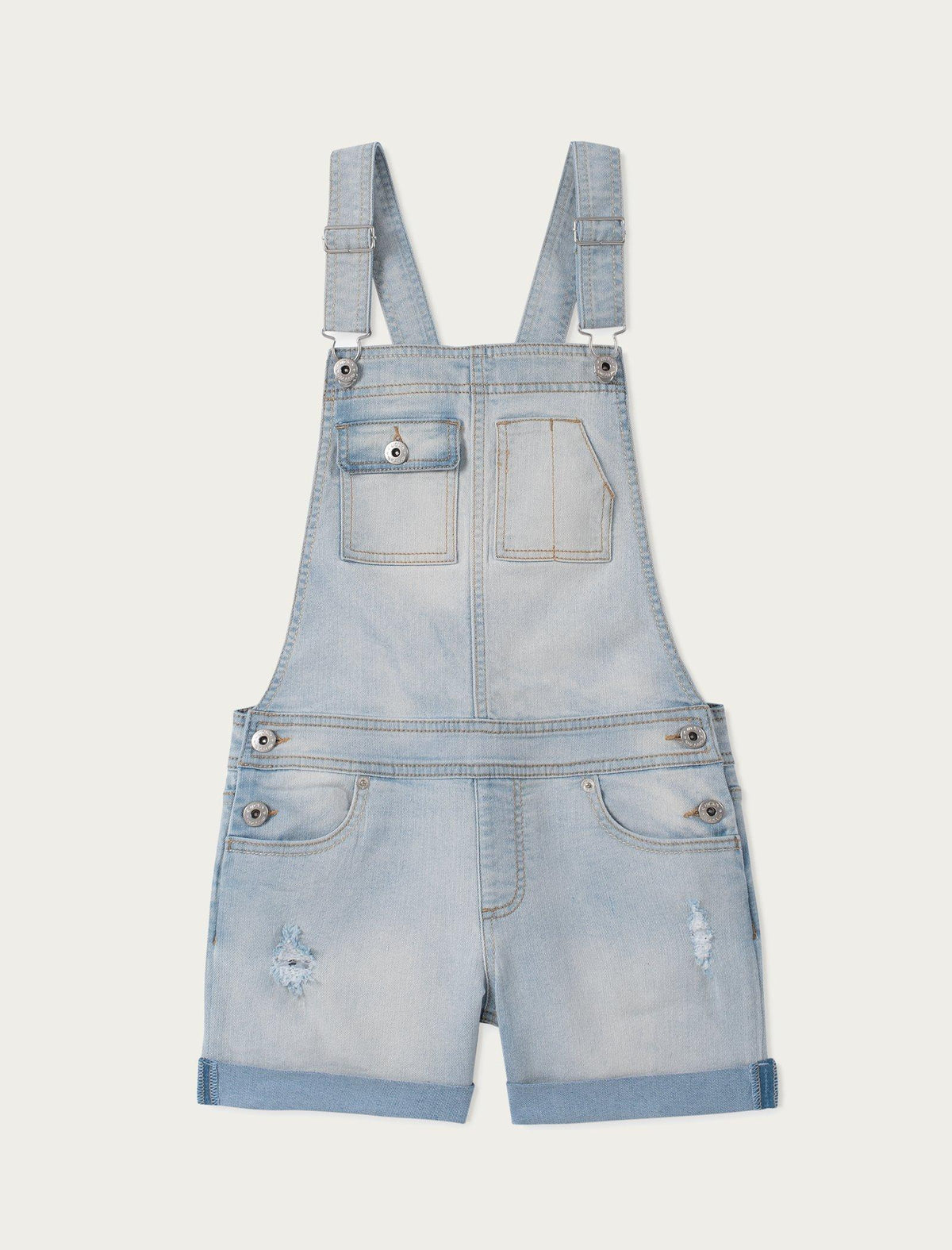 Lucky Brand Girls Essie Denim Shortalls Light Blue
