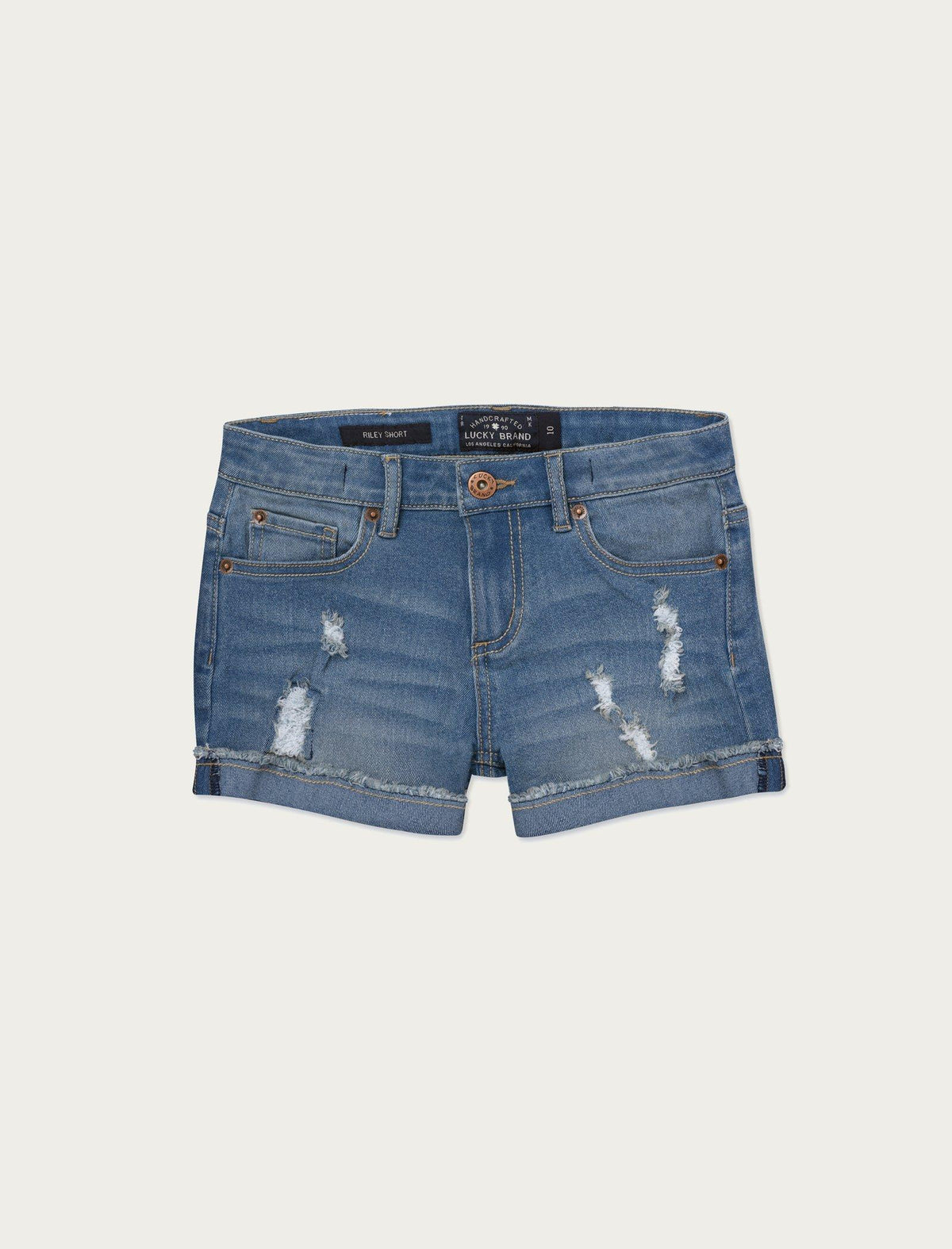Lucky Brand Girls Ronnie Cuffed Denim Short Light Blue