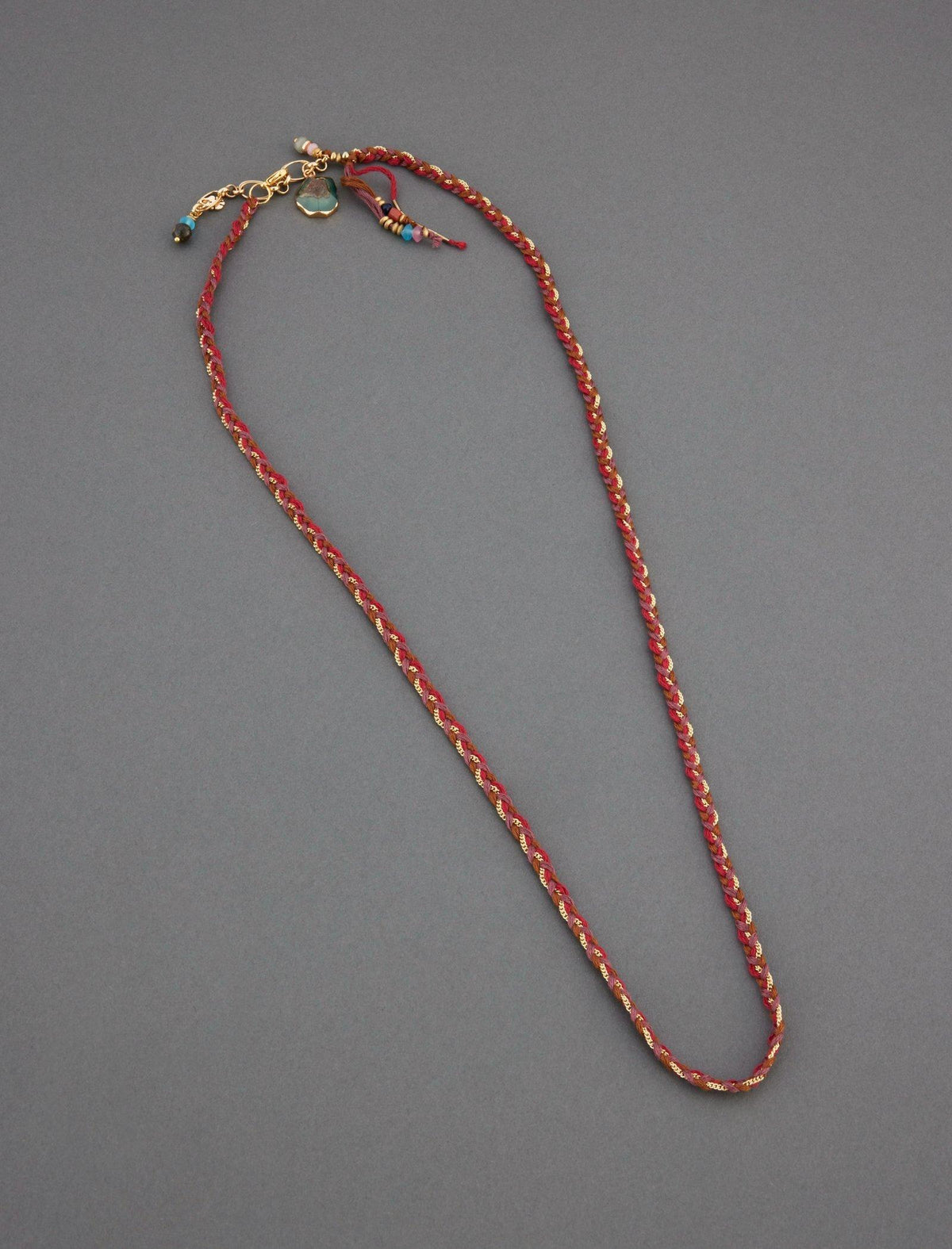 Lucky Brand Leather Cord Pendant Necklace Gold