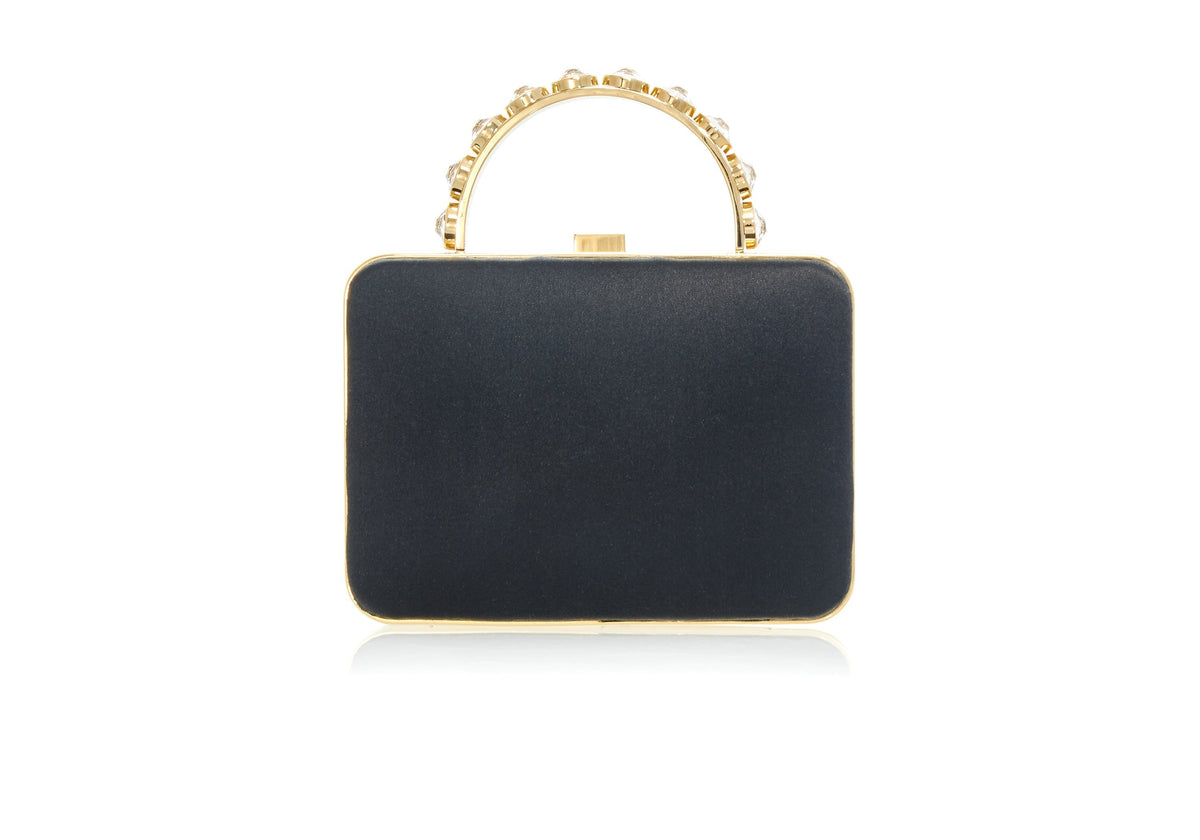 Judith Leiber Couture Satin Mini Rounded Rectangle Black