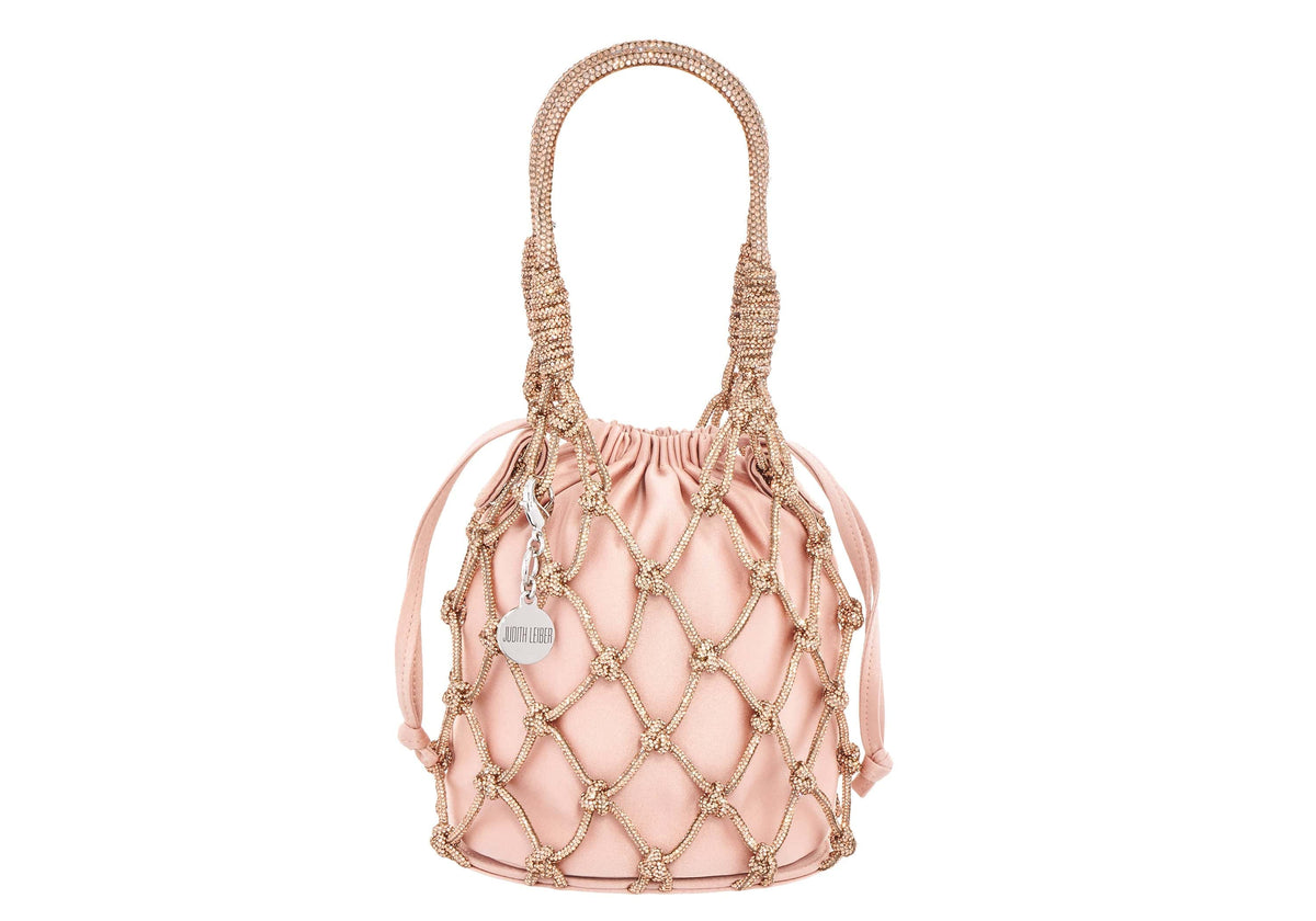 Judith Leiber Couture Sparkle Net Pouch Rose Gold