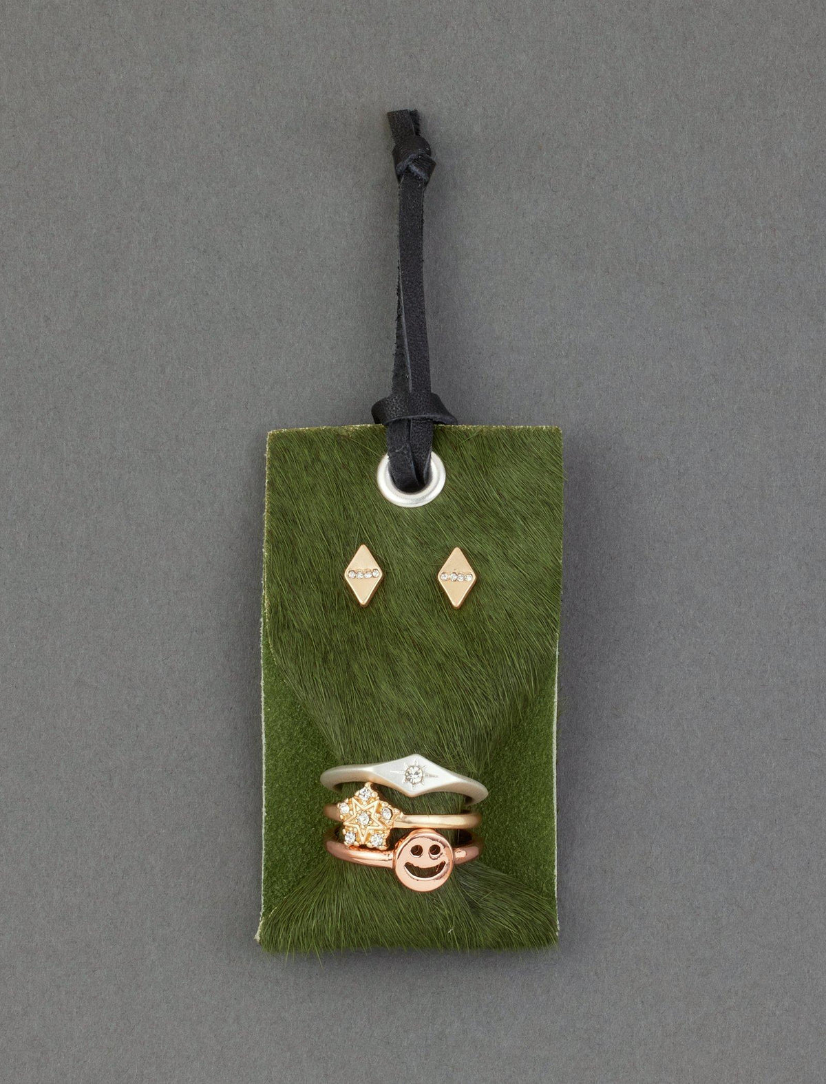 Lucky Brand Olive Ring And Stud Set Two Tone