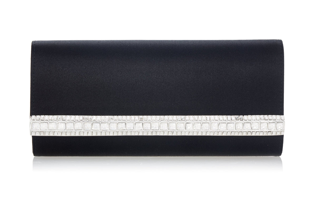 Judith Leiber Couture Perry Satin Clutch Black