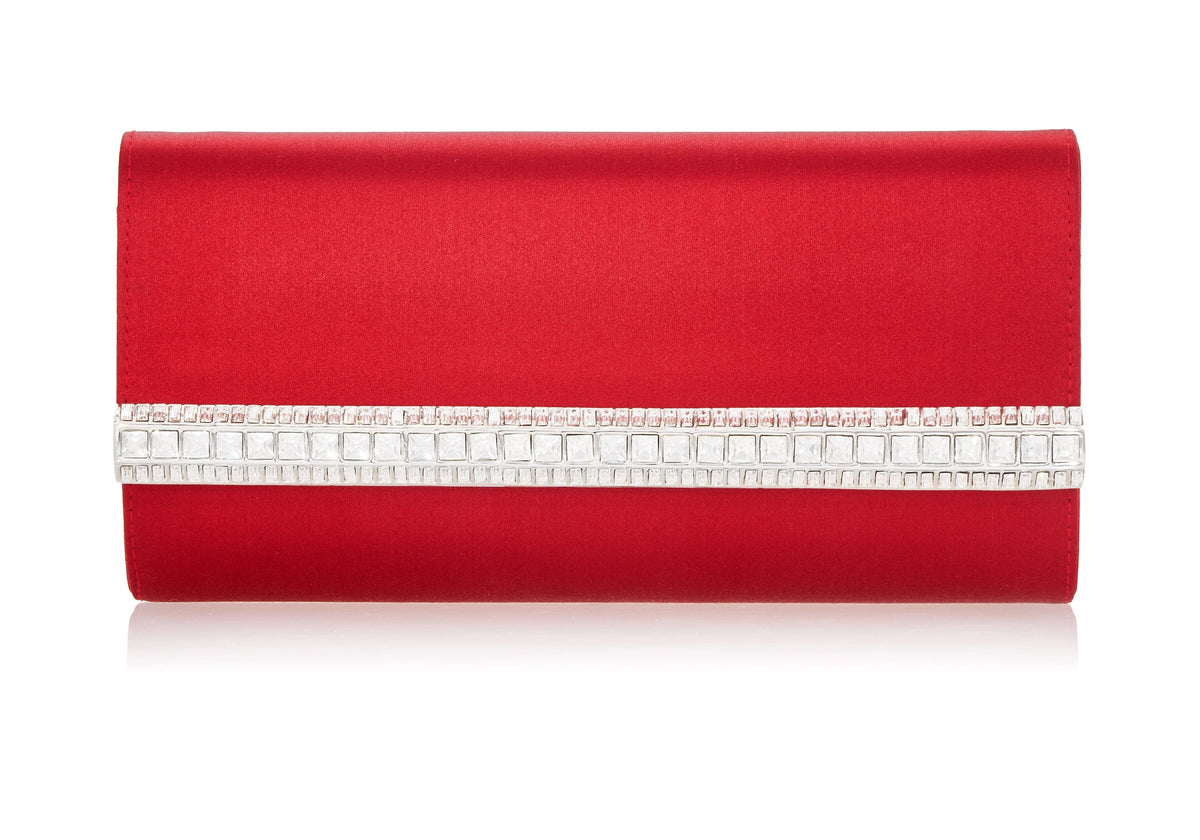 Judith Leiber Couture Perry Satin Clutch Red