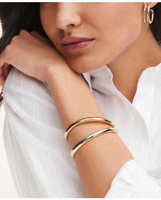Brooks Brothers Women's Open Double Cuff Bracelet Gold