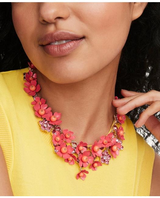 Brooks Brothers Women's Enamel Floral Statement Necklace Gold