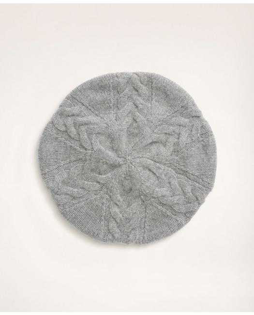 Brooks Brothers Women's Cashmere Cable Knit Beret Grey